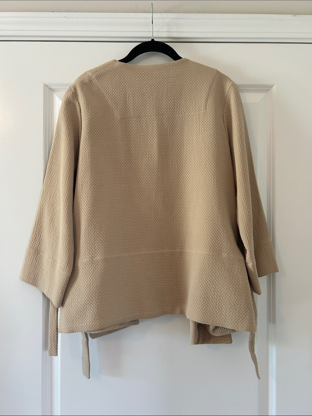 Zii Ropa Beige Textured Open-Front Jacket - Picture 6 of 8
